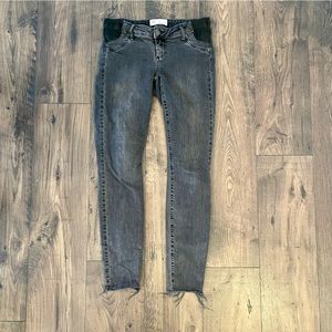 GAP maternity jeans true skinny gray wash inset panel